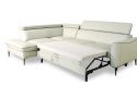 2 Seater Leather/Fabric Sofabed and Storage Chaise with Adjustable Headrest - Dianthus